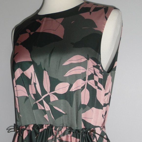 Ted Baker Dagny Exotic Palm Leaf Fit and Flare Draw cord  Print Dress - Picture 9 of 16